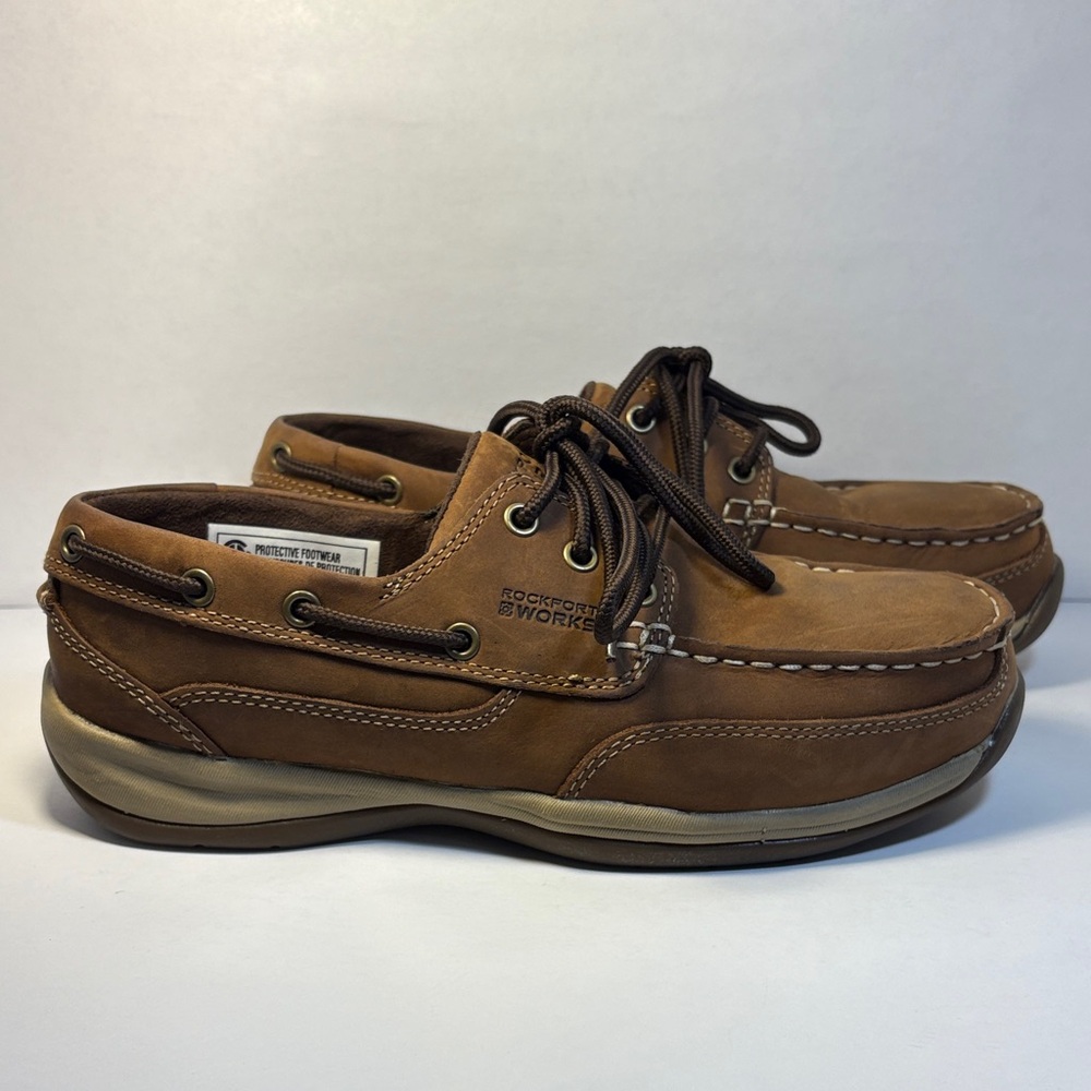 Rockport Works Steel-toe Boat Shoes